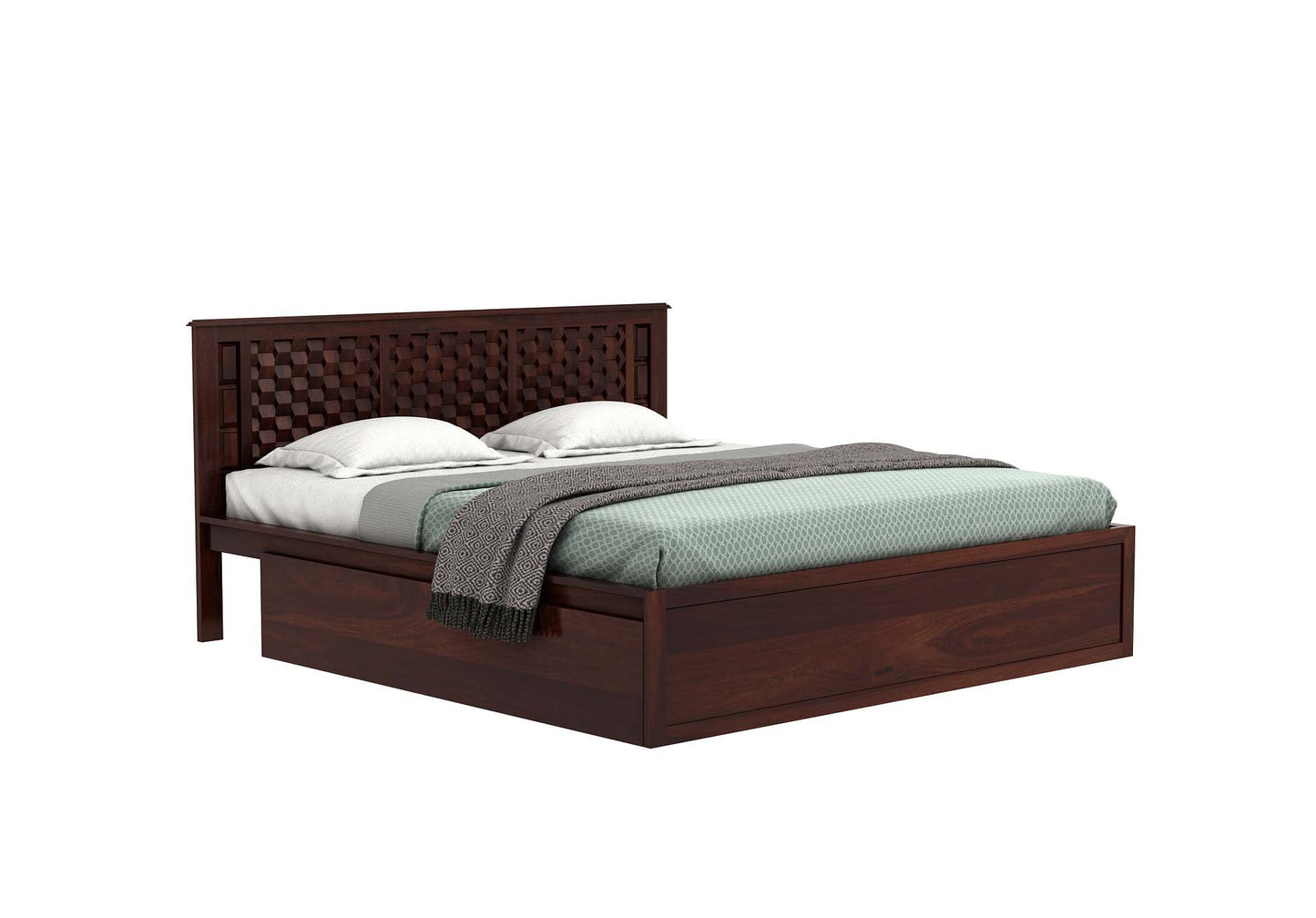 Deck King Side Drawer Bed-Walnut