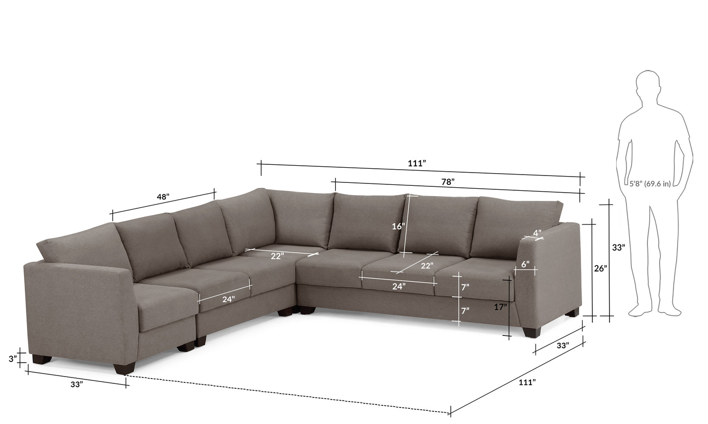 Elton Sectional Sofa 6 Seater