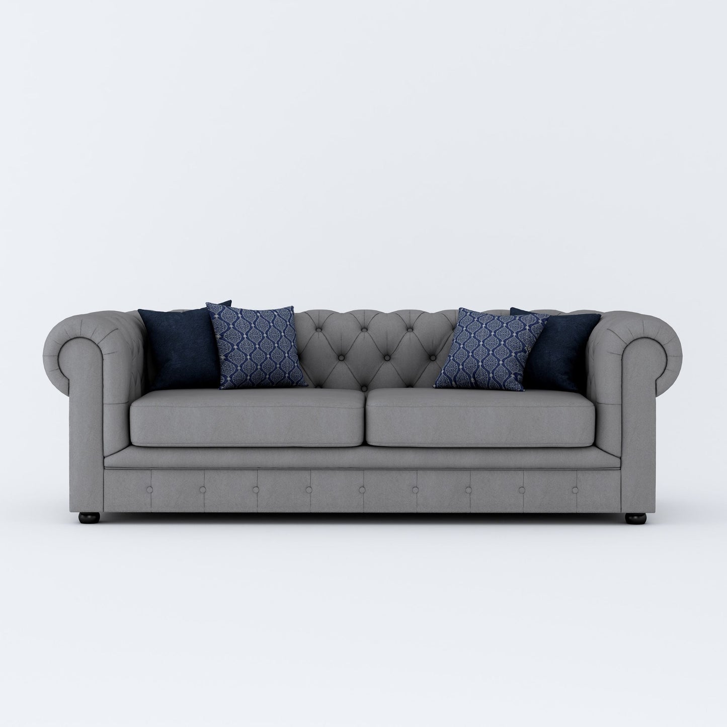 Wilson 3 Seater Chesterfield Sofa Light Grey