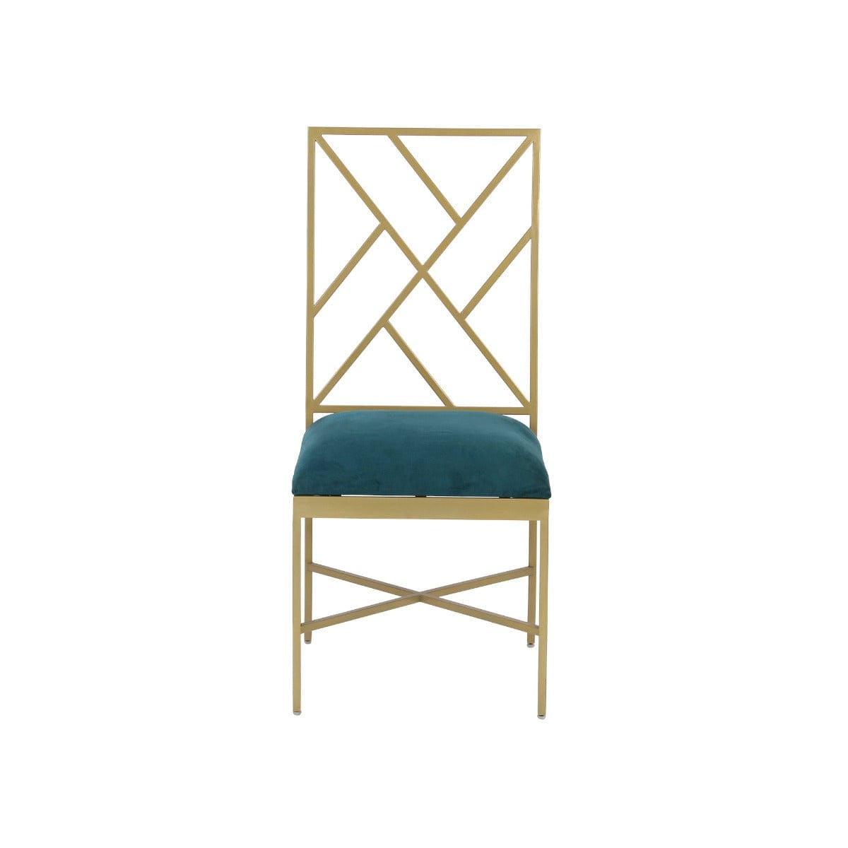 Mosby Teal Velvet Fabric Dining Chair In Gold Finish