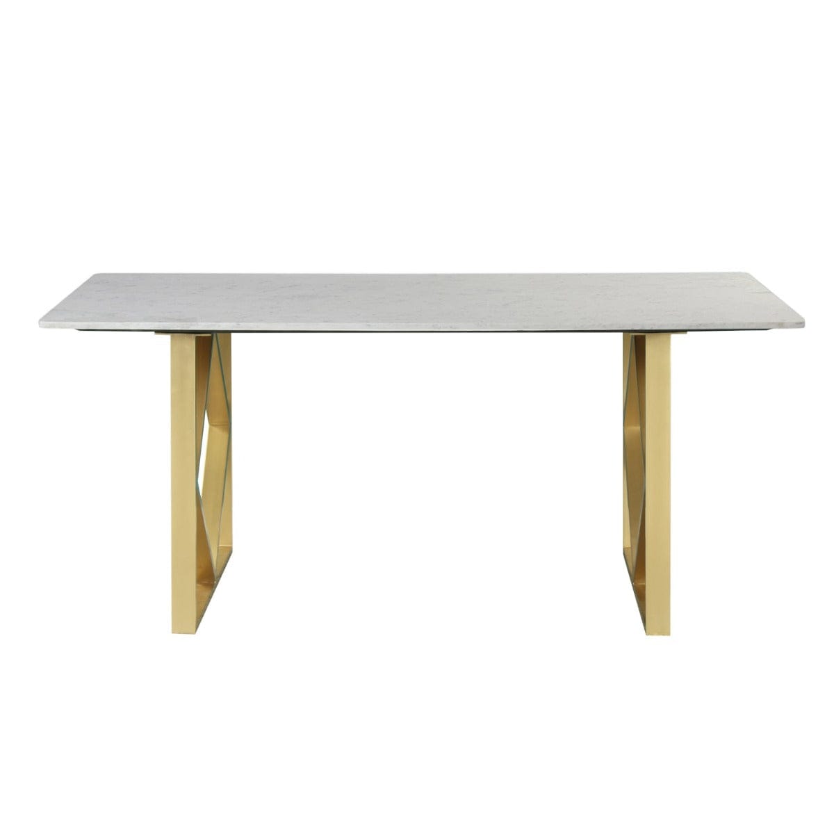 Tabak 6 Seater Marble Dining Table In Gold Finish