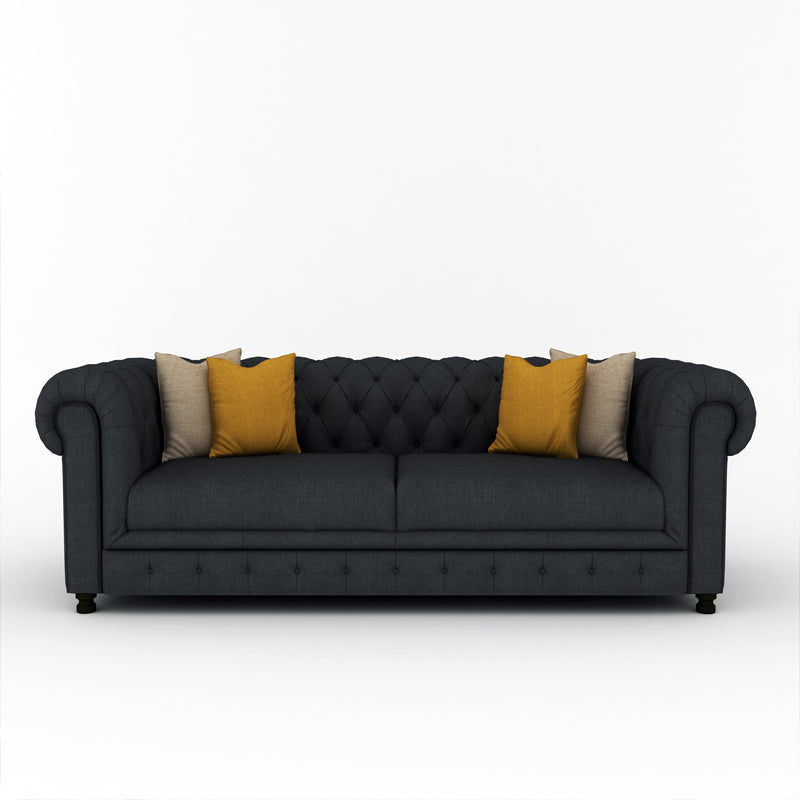 Wilson 3 Seater Chesterfield Sofa -Dark Grey