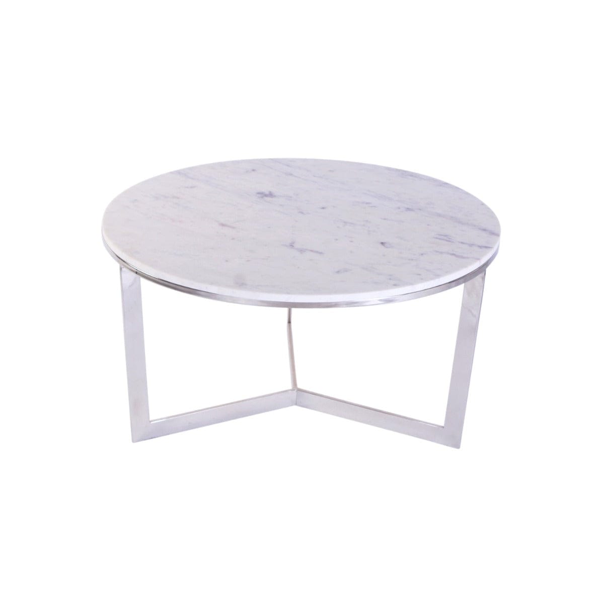 Mackey Marble Coffee Table In Chrome Finish