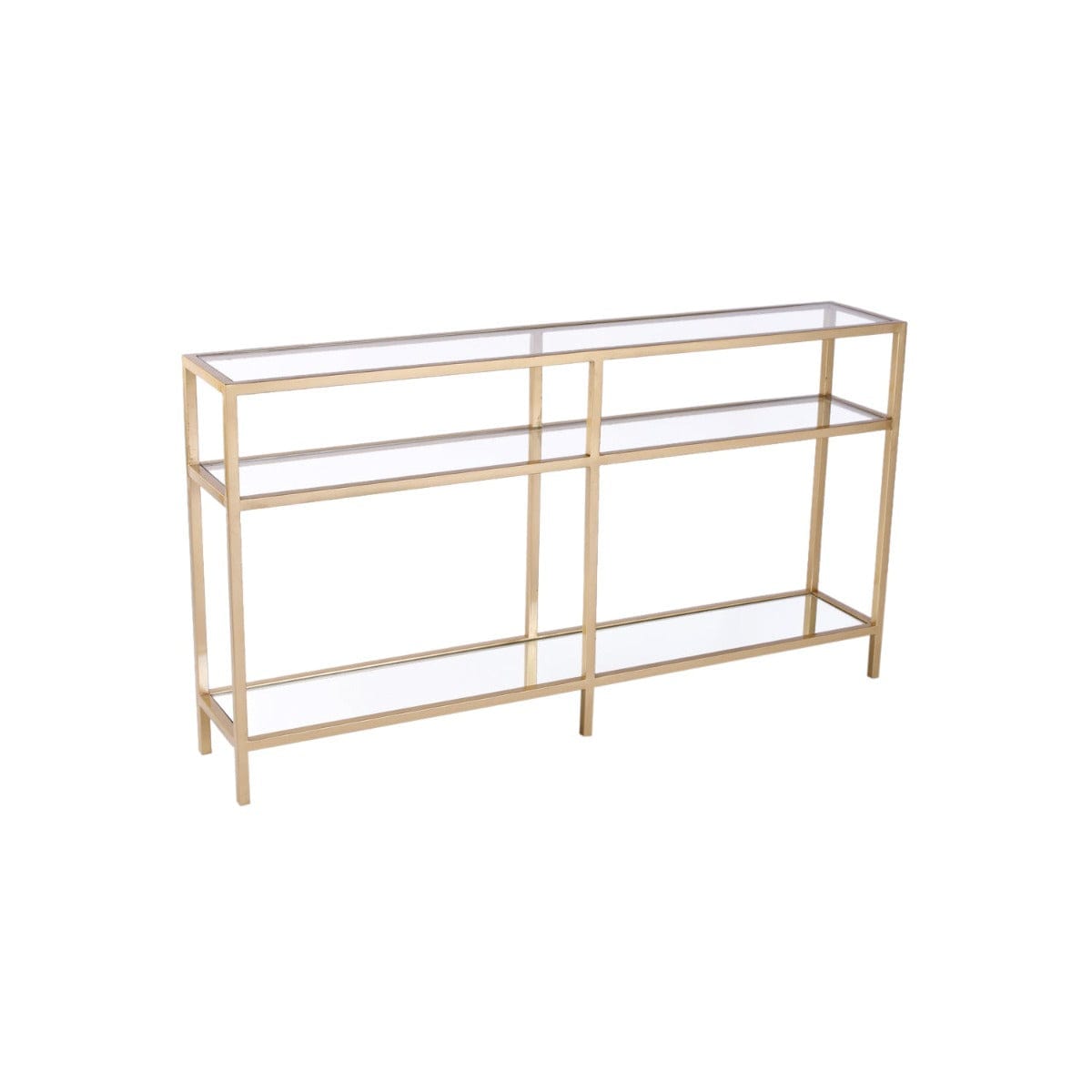 Diva Glass Console Table In Gold Finish
