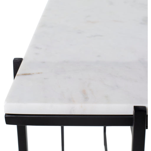Libra Marble Console Table In Black Finish