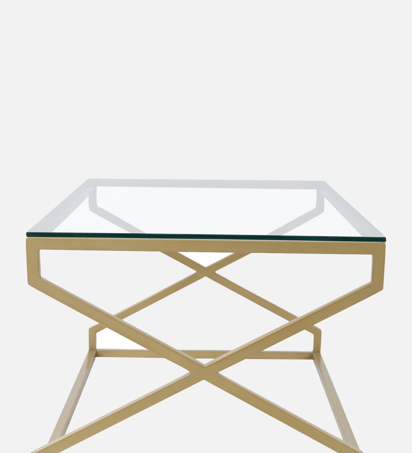 Aero Glass Coffee Table In Gold Finish