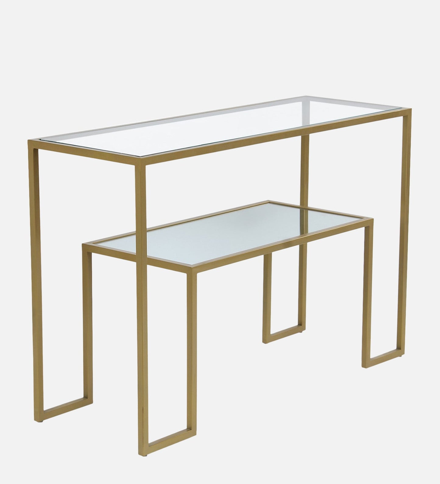 Southwark Glass Console Table In Gold Finish