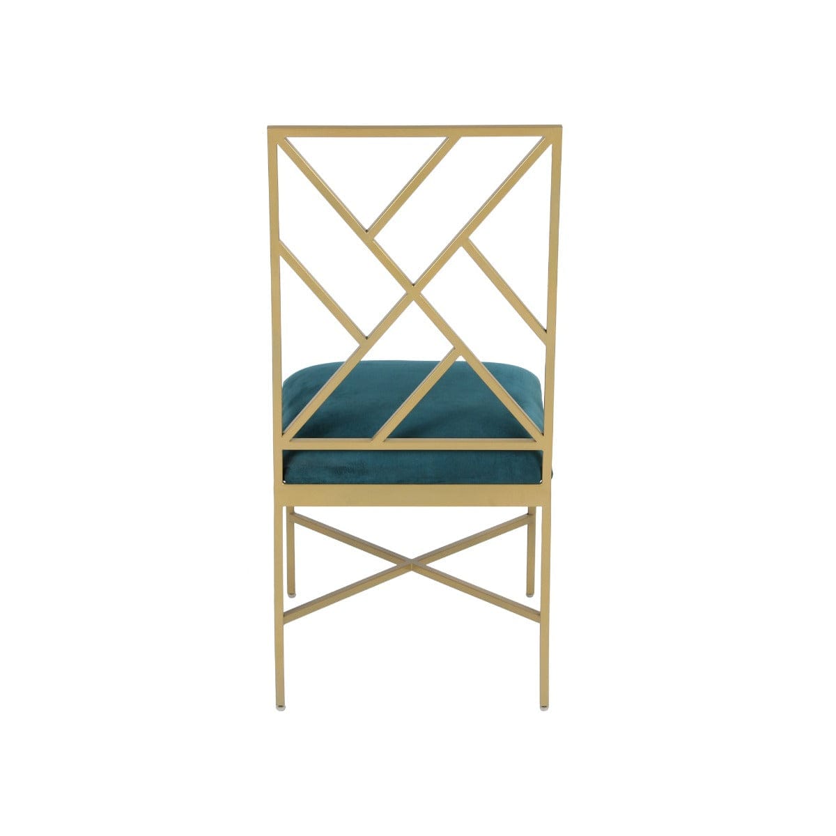 Mosby Teal Velvet Fabric Dining Chair In Gold Finish
