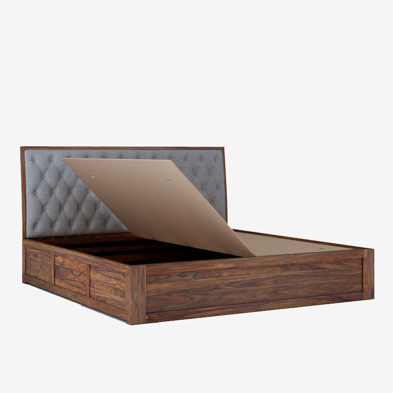 Avon King Grey Box Storage Bed-Teak Finish