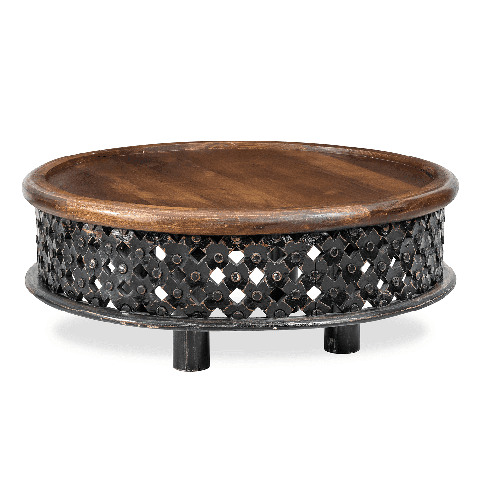 Bradford Distressed Carved Coffee Table