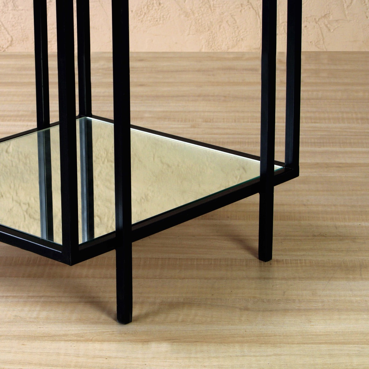 Osby Glass Side Table In Black Finish