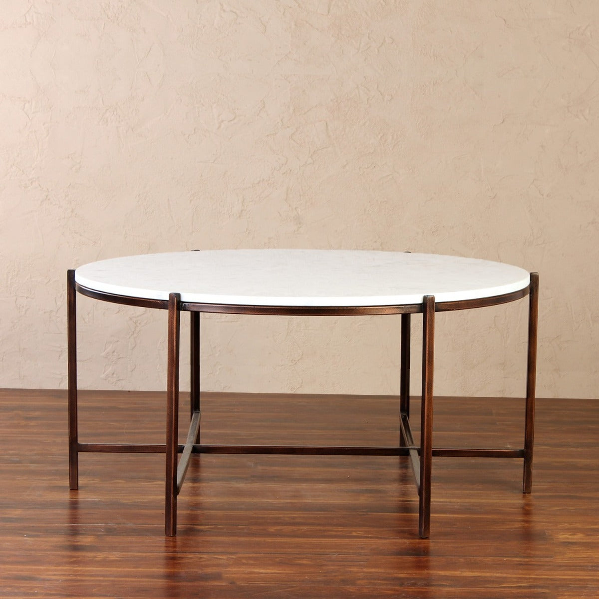 Jives Marble Coffee Table In Bronze Finish