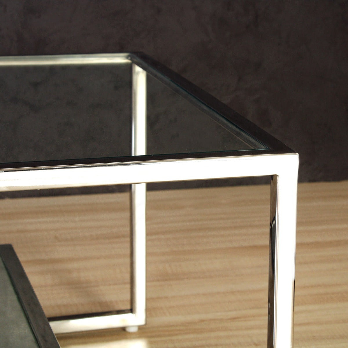 Southwark Glass Coffee Table In Chrome Finish