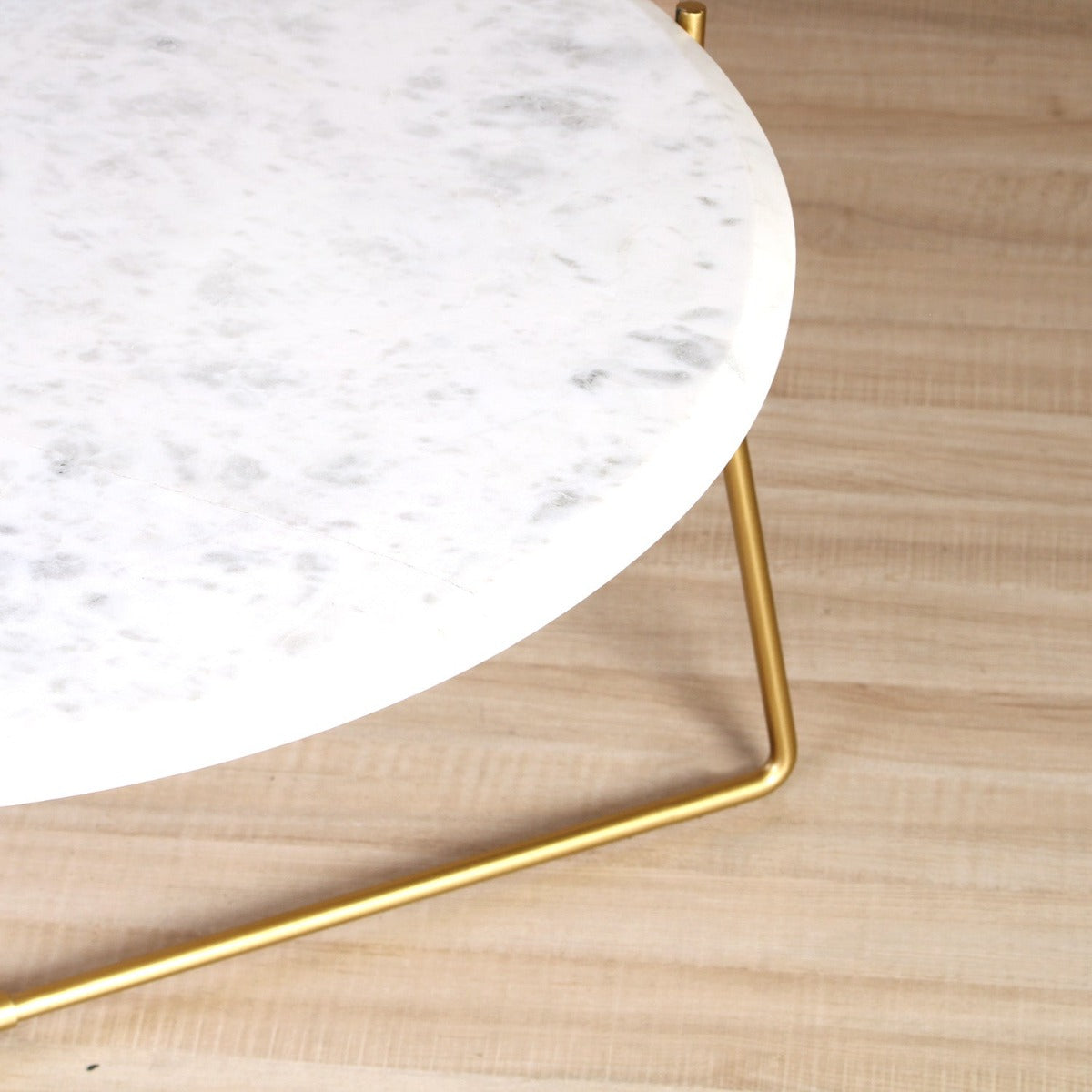 Raphia Marble Coffee Table In Gold Finish