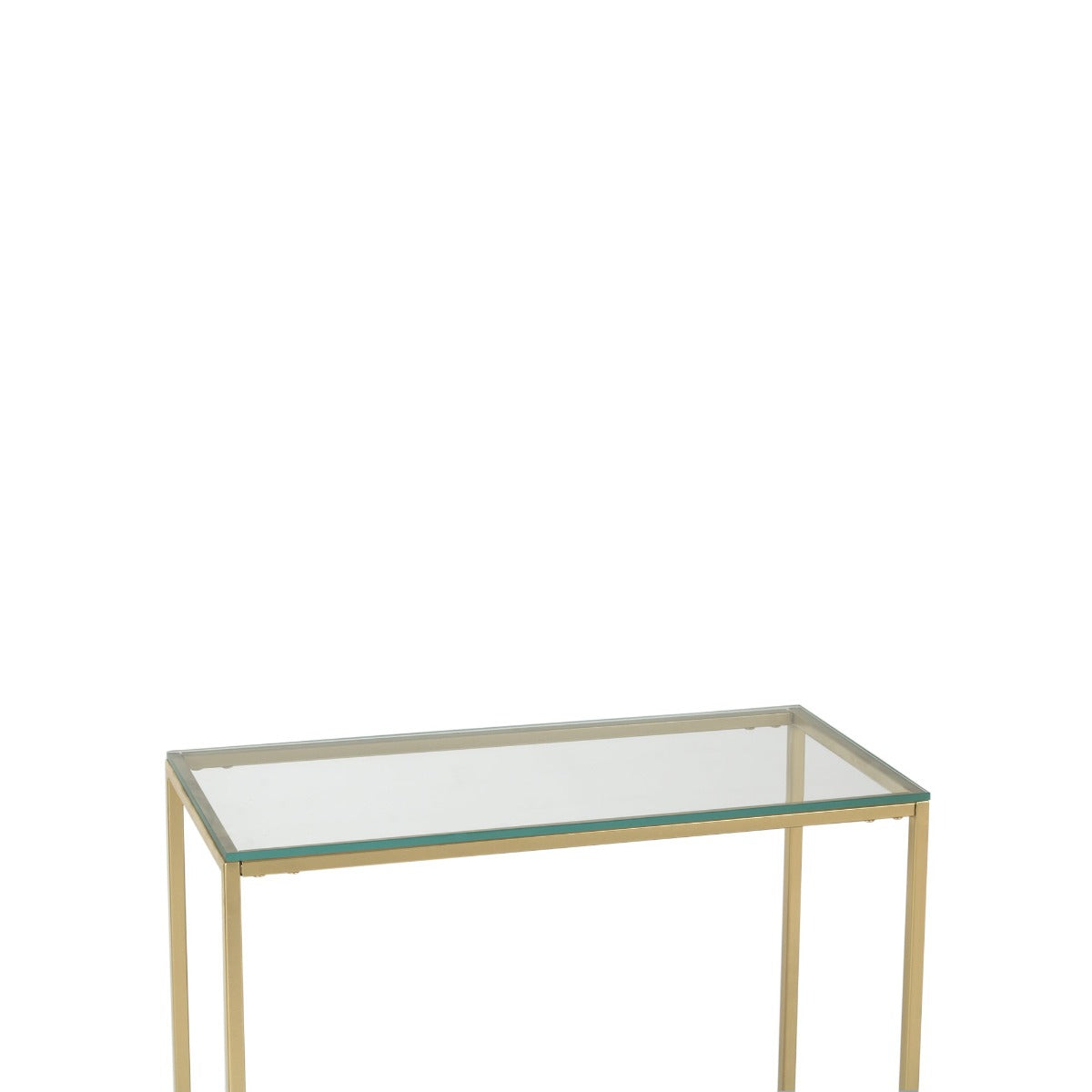 Noah Glass Side Table In Gold Finish