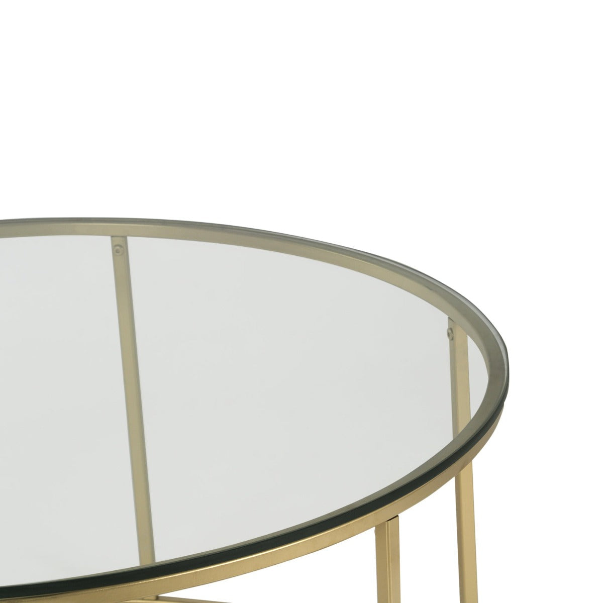 Noah Glass Coffee Table In Gold Finish
