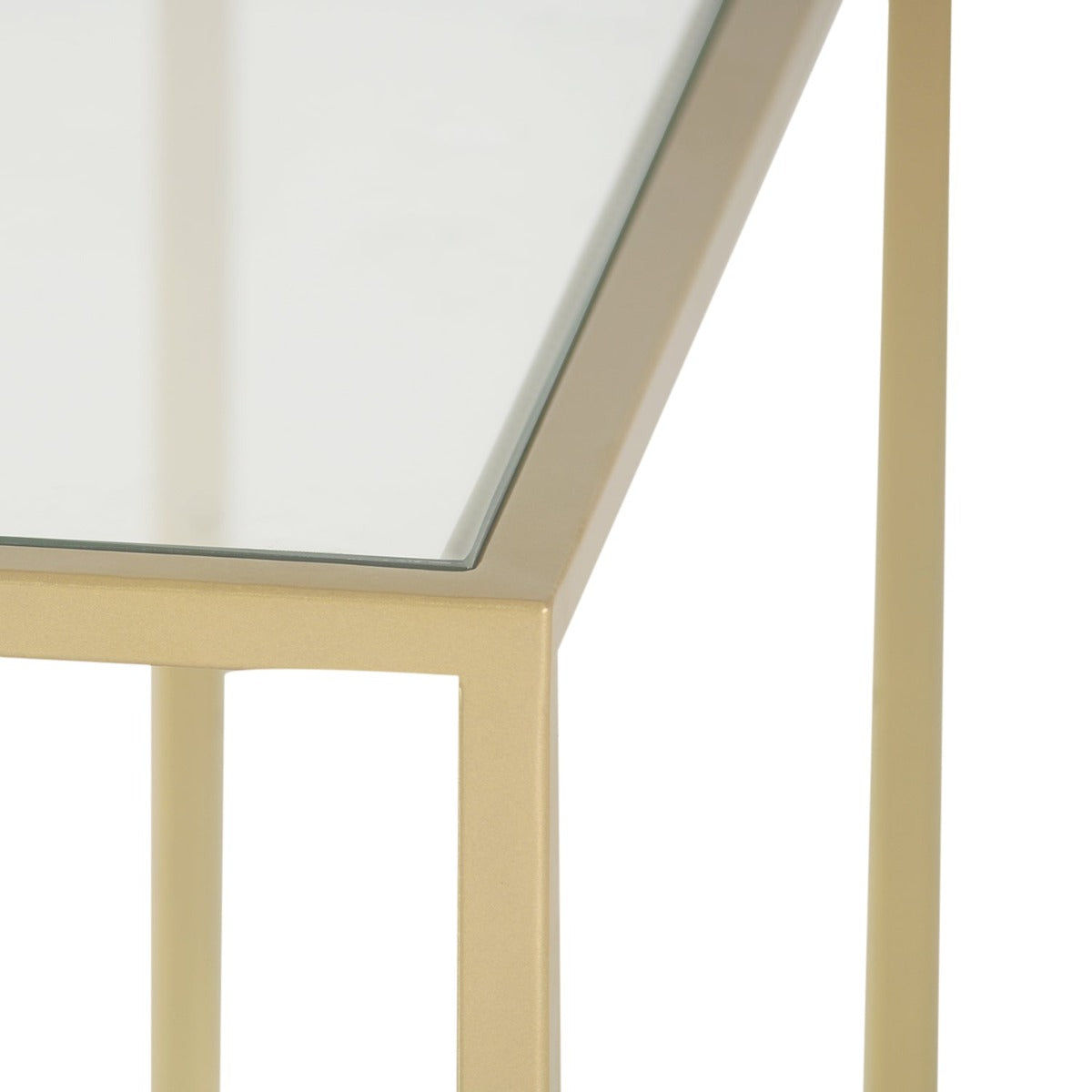 Osby Rectangle Glass Coffee Table In Gold Finish