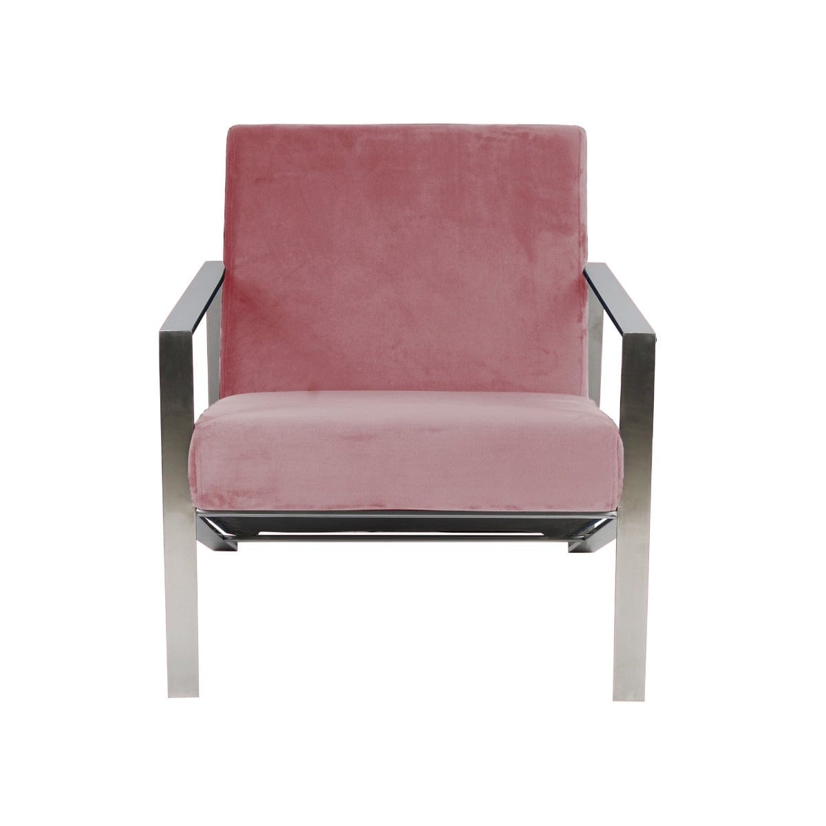 Mosby Pink Velvet Fabric Lounge Chair In Gold Finish