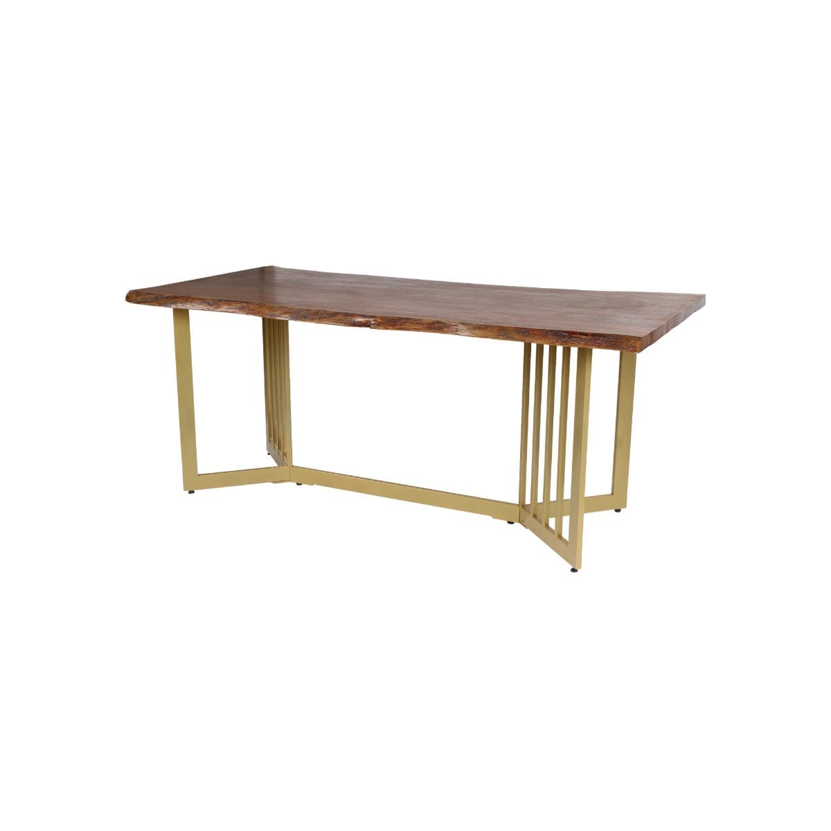 Kitson 6 Seater Wooden Dining Table In Gold Finish