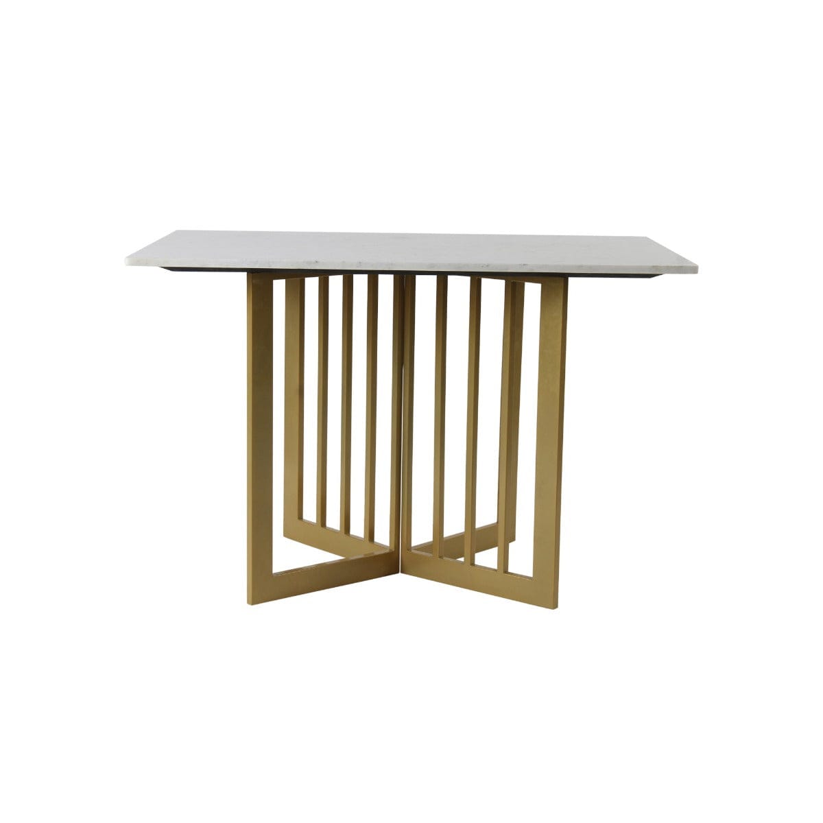 Kitson 4 Seater Marble Dining Table In Gold Finish