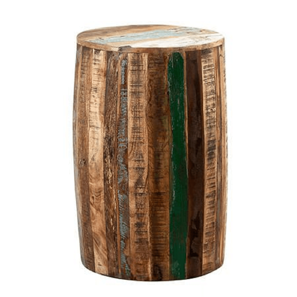Reclaimed Drum Side Table