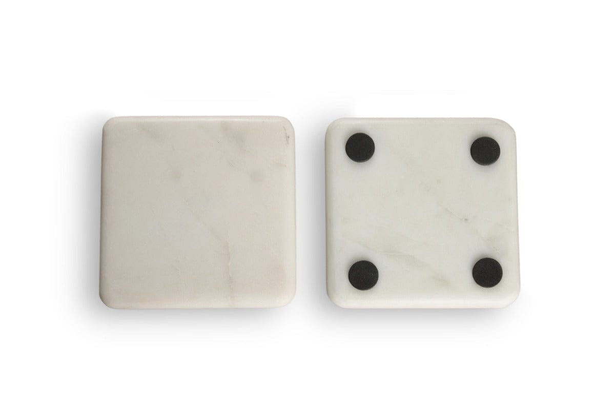 Curved Square Marble Coasters Set Of 4