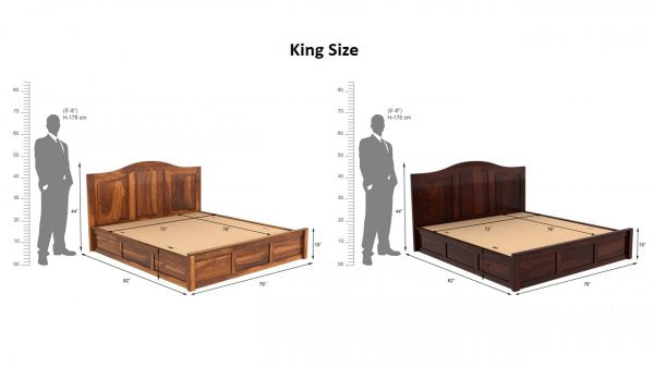 Roverb King Box Storage Bed-Teak