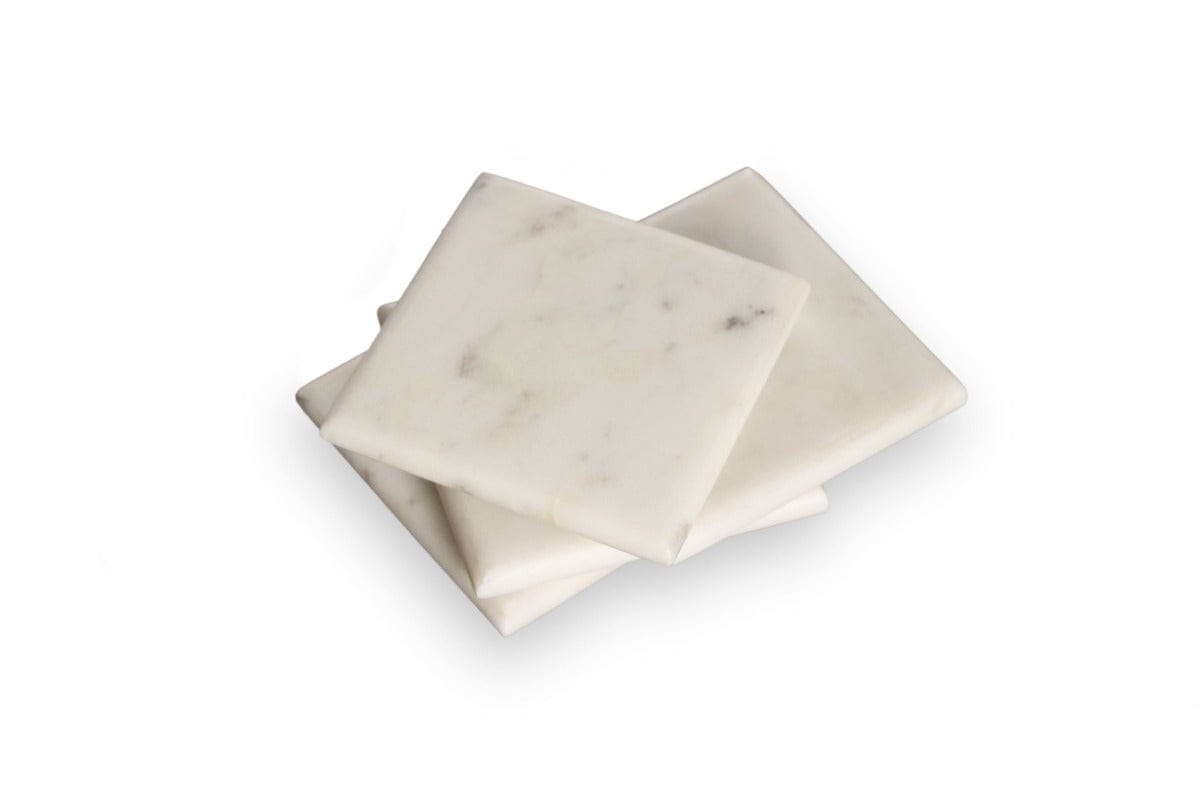 Tapered Square Marble Coasters Set Of 4